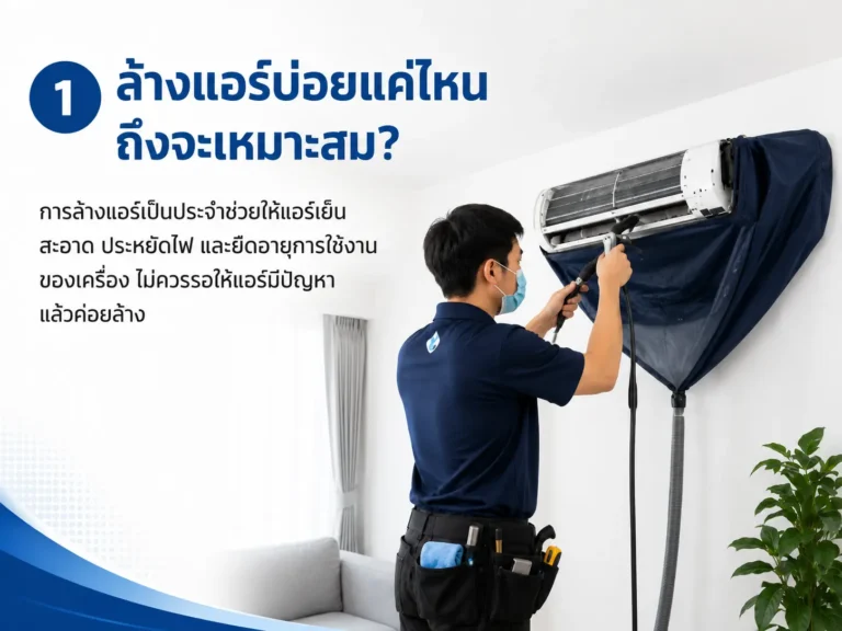 ล้างแอร์บ่อยแค่ไหนถึงจะเหมาะสม? คำแนะนำสำหรับบ้าน คอนโด และออฟฟิศ